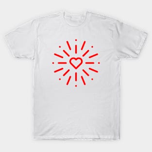 Valentine love heart for couples lovers T-Shirt